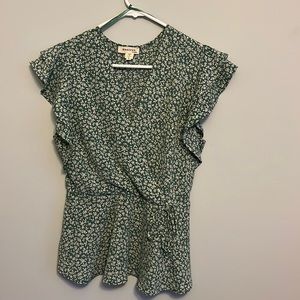 Monteau LA Floral Wrap Blouse